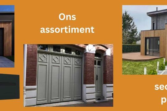 Sectionale poort in antraciet aluminium